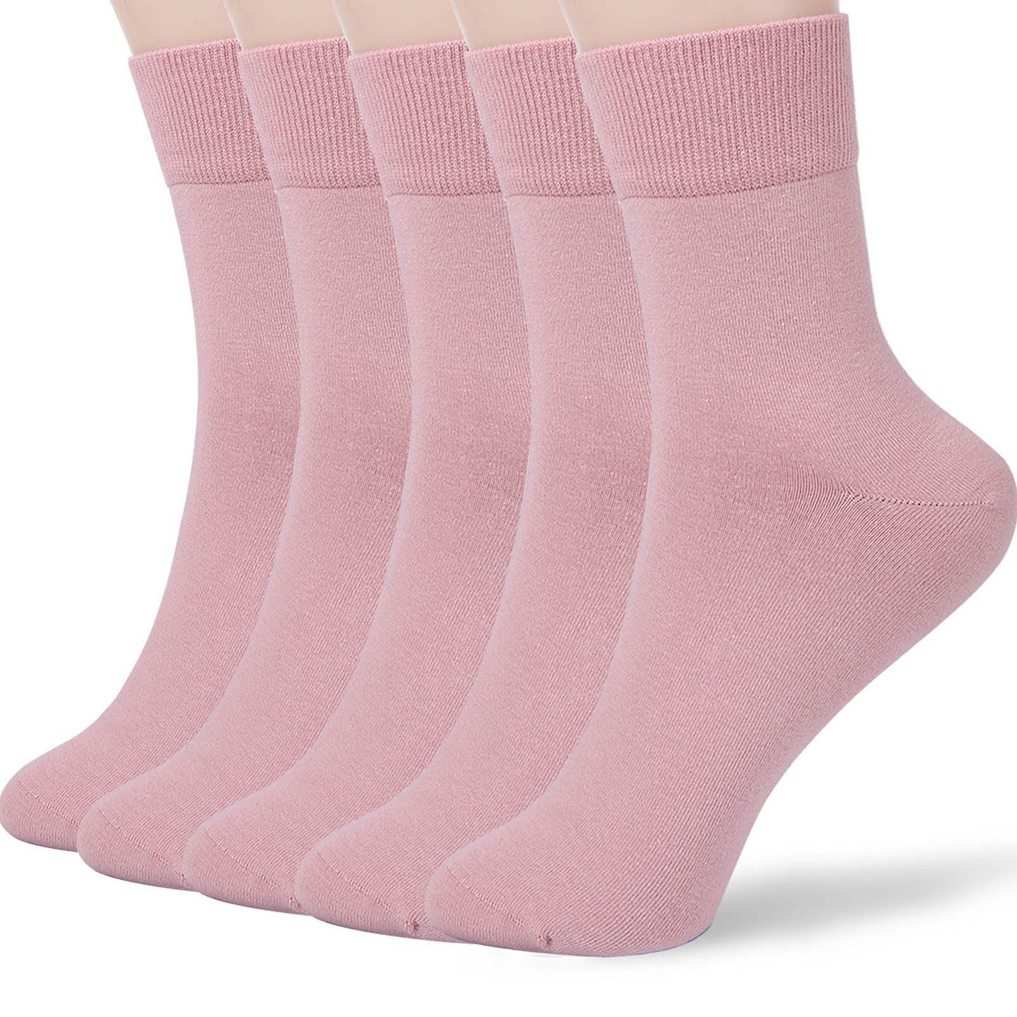 FGZ Women Thin Cotton Socks 5 Pairs,Pink(5-9) (9-11)