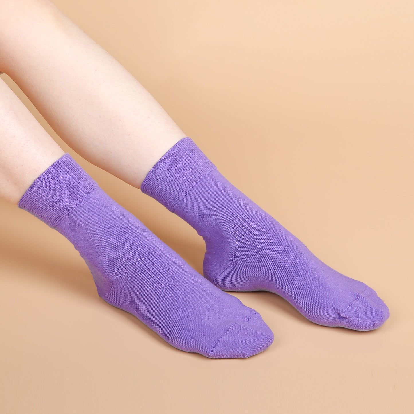Crew Socks 5 Pairs,Light Purple