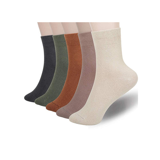 FGZ Women Thin Cotton Socks 5 Pairs，Multicolored  (5-9) (9-11)