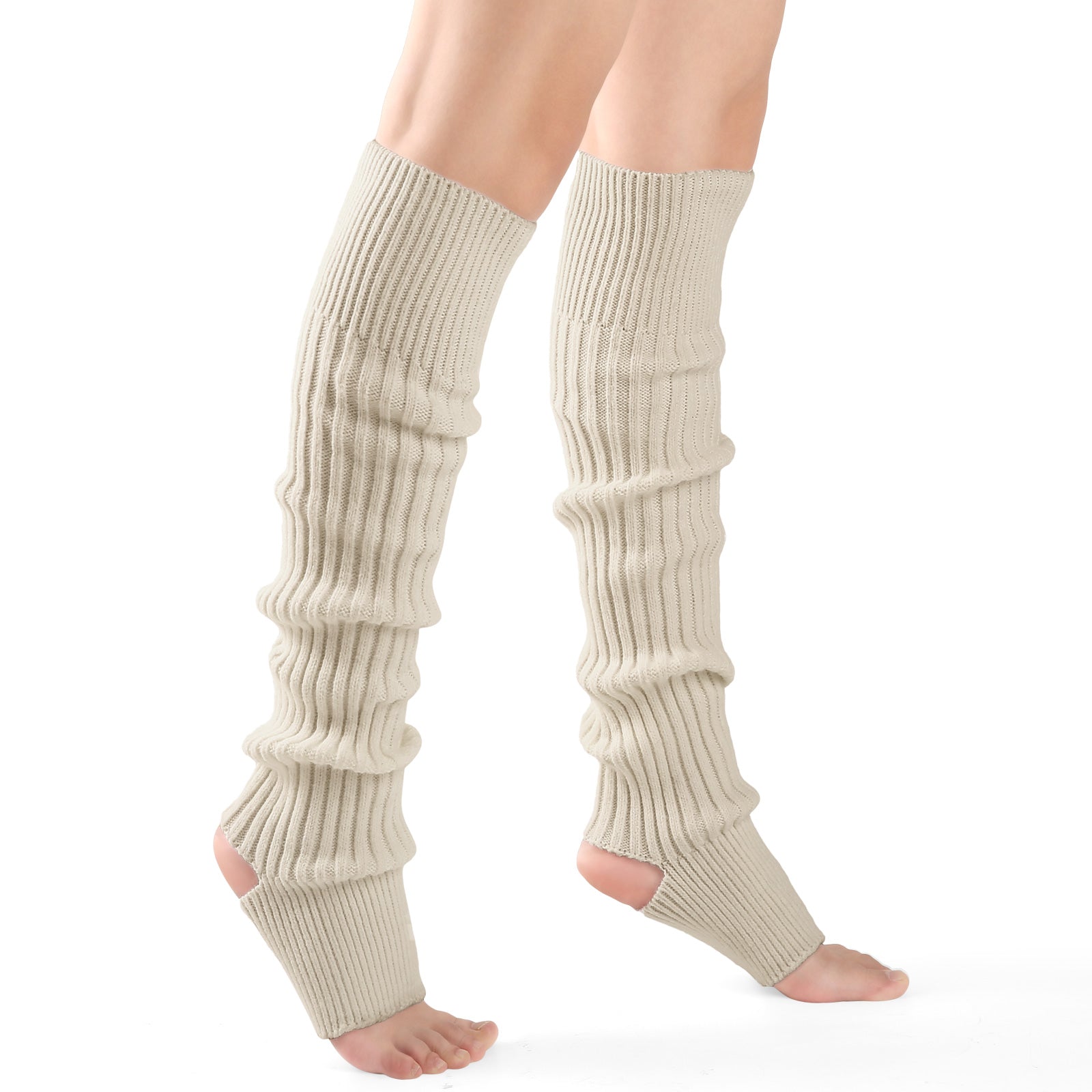 Stirrup Leg Warmers Beige