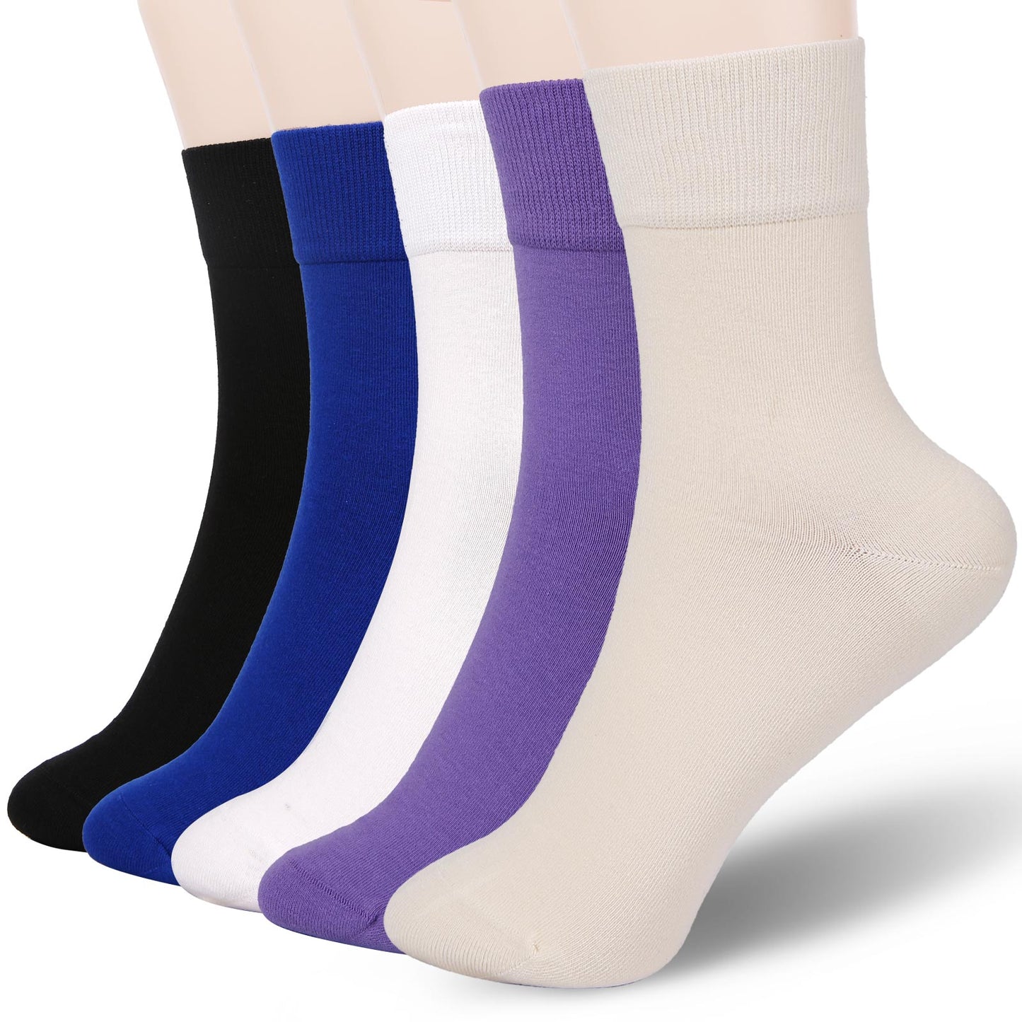 FGZ Women Thin Cotton Socks 5 Pairs，Multicolor03 (5-9) (9-11)
