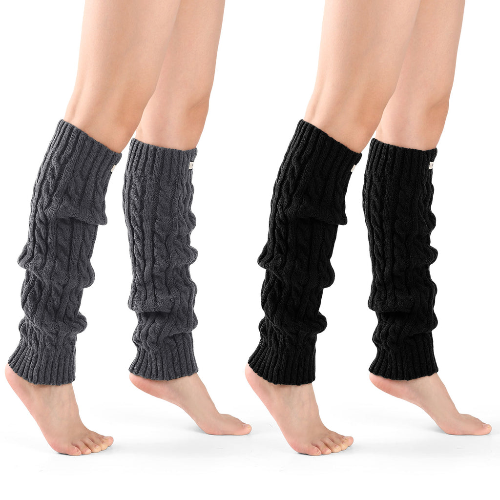 Cable Leg Warmers Grey&Black