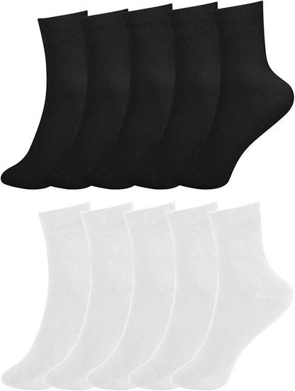 Crew  10 Pairs  Black and White