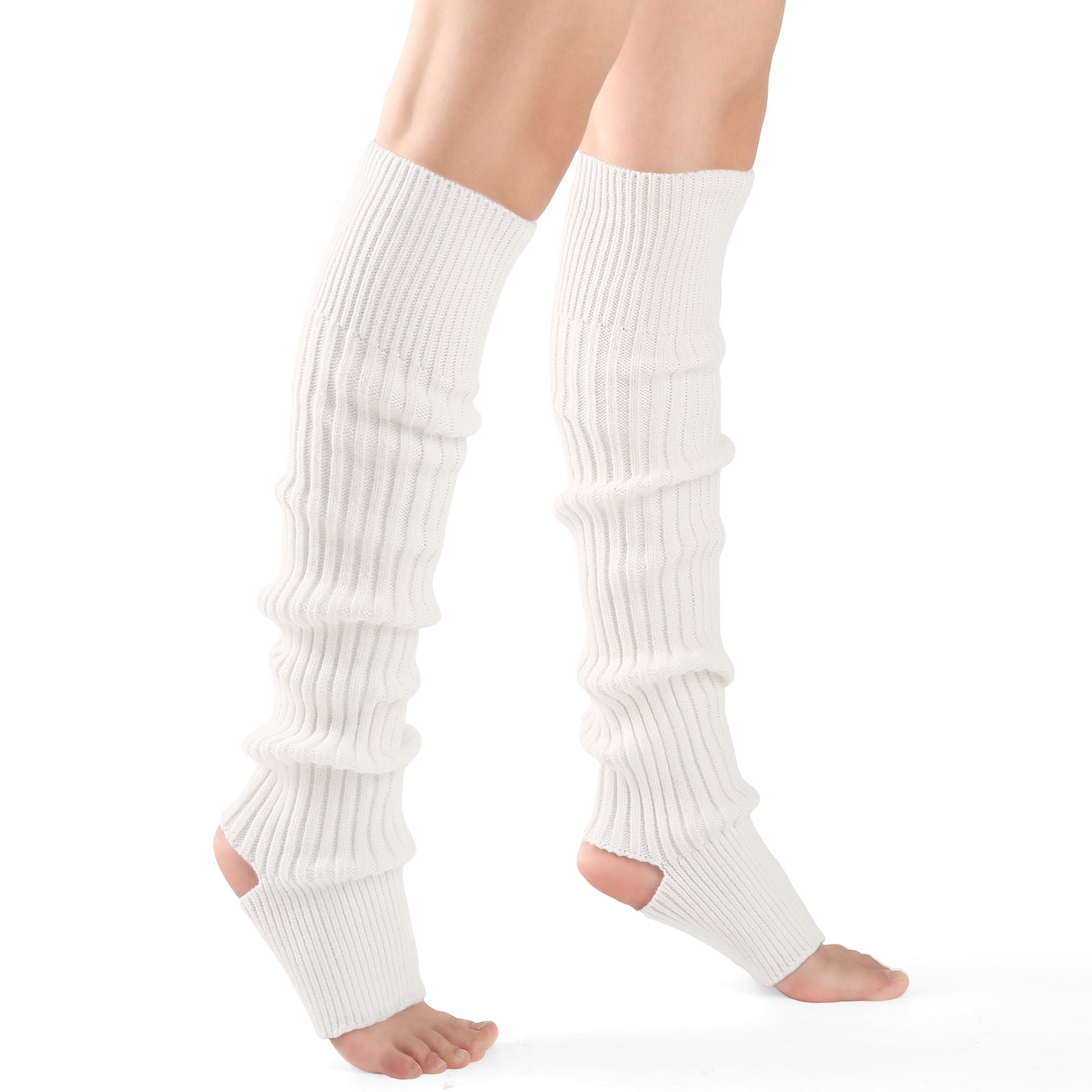 Stirrup Leg Warmers White