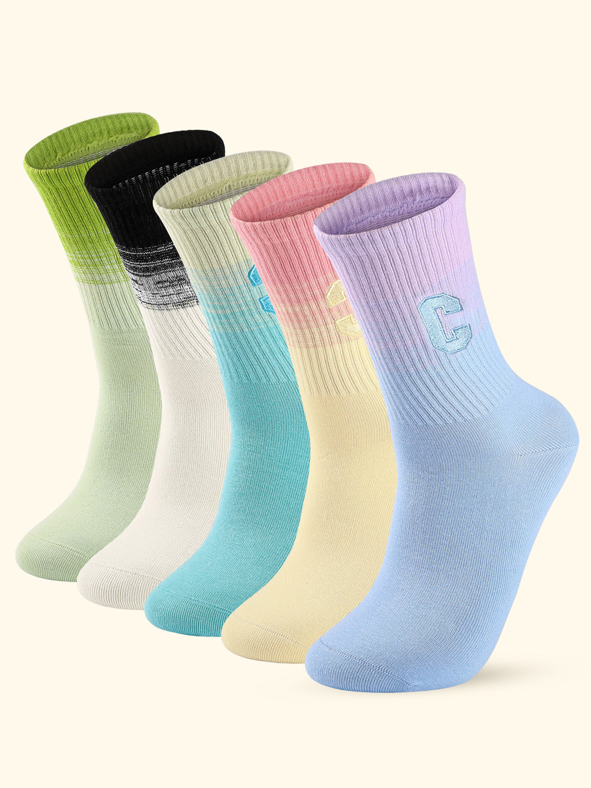 Crew  5 Pairs  Gradient Color
