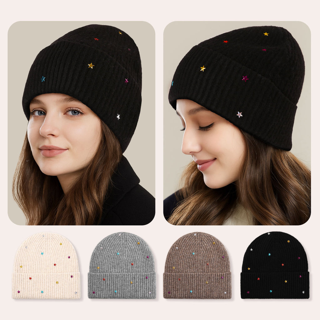 Star Beanie Knit Hat