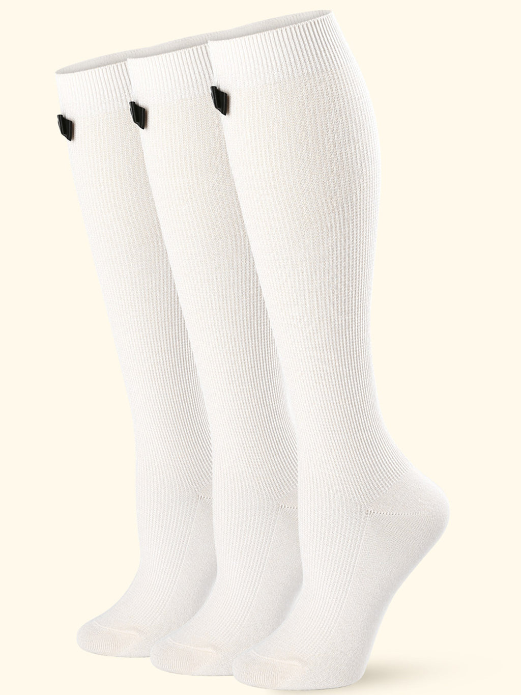 Knee High  3 Pairs  Bow White