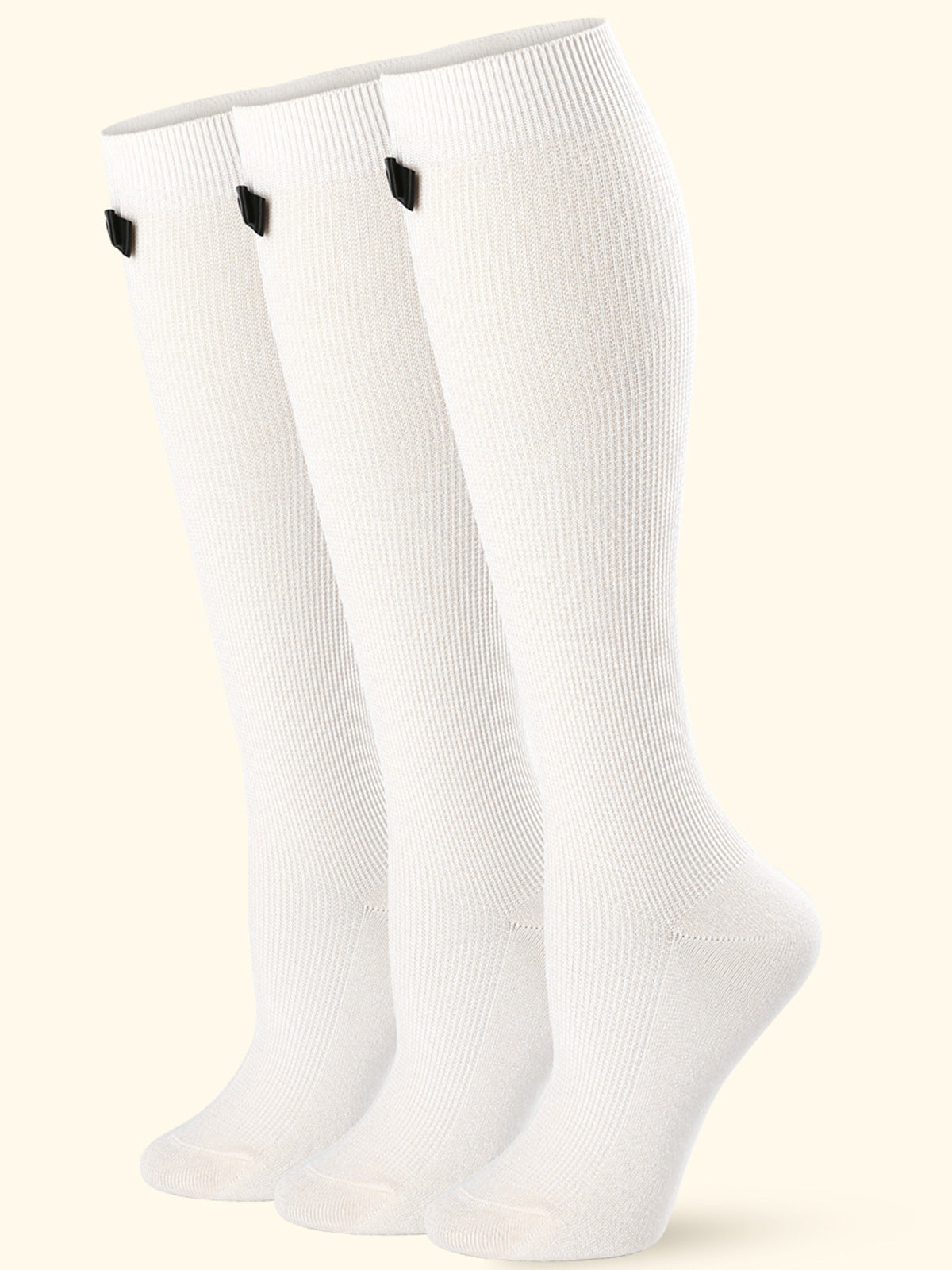 Knee High  3 Pairs  Bow White