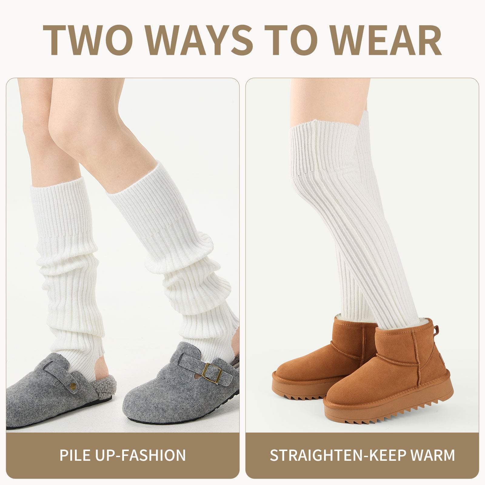 Stirrup Leg Warmers White