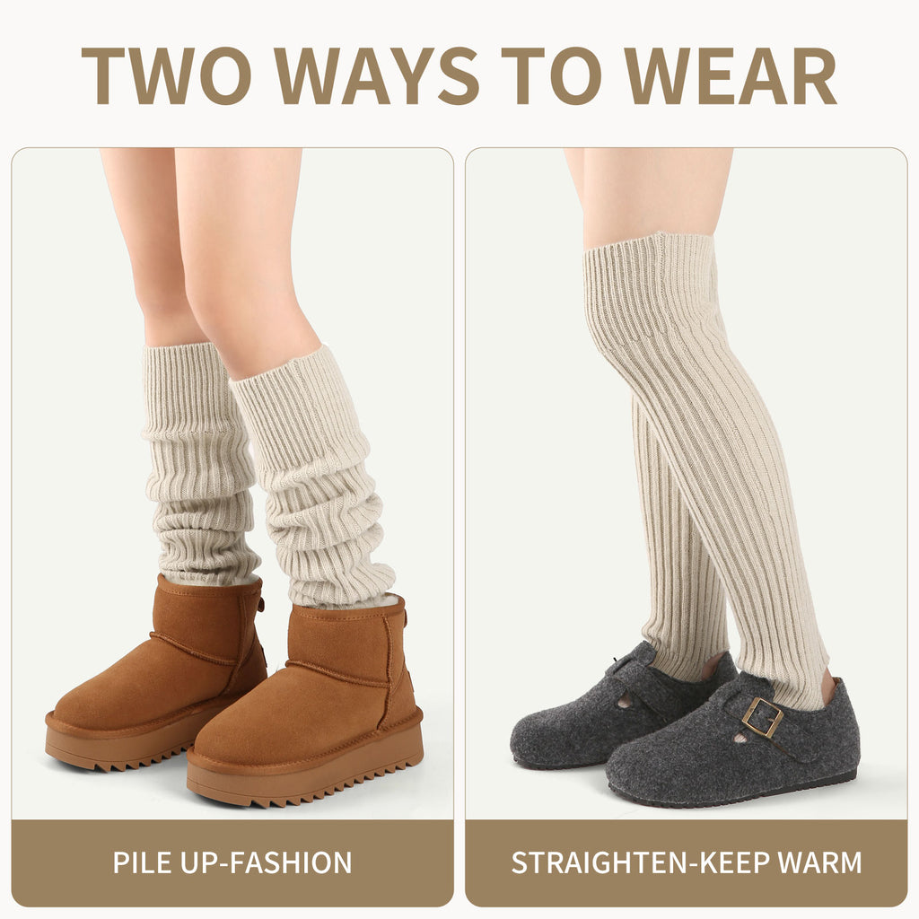 Stirrup Leg Warmers Beige