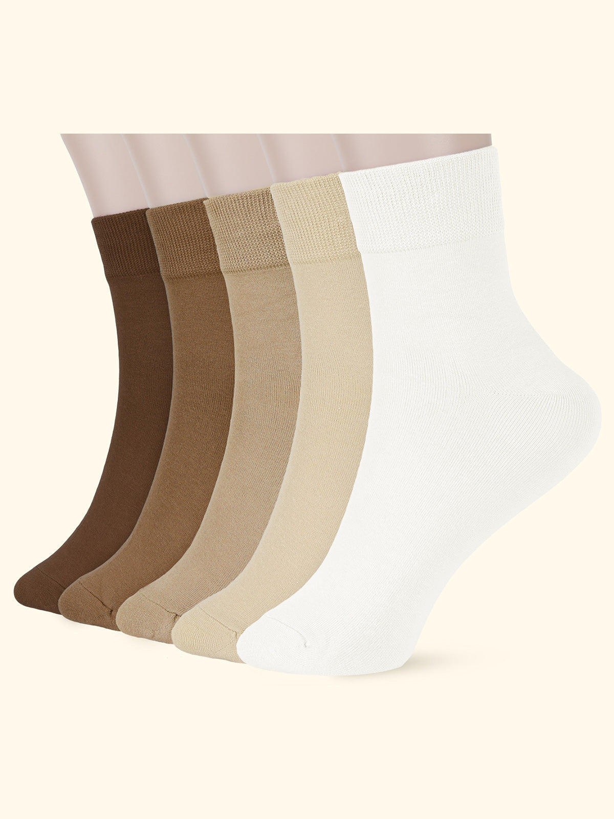 Crew  5 Pairs  Beige