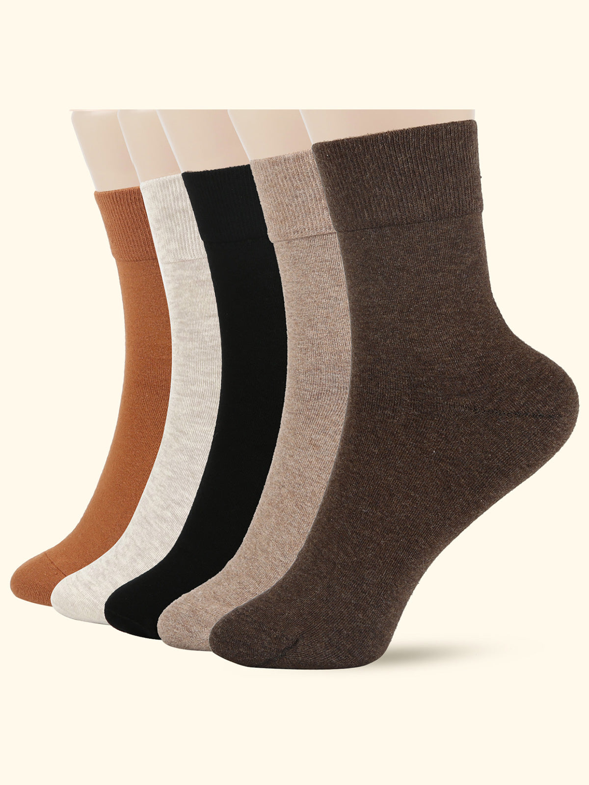 Crew  5 Pairs  Orange and Brown