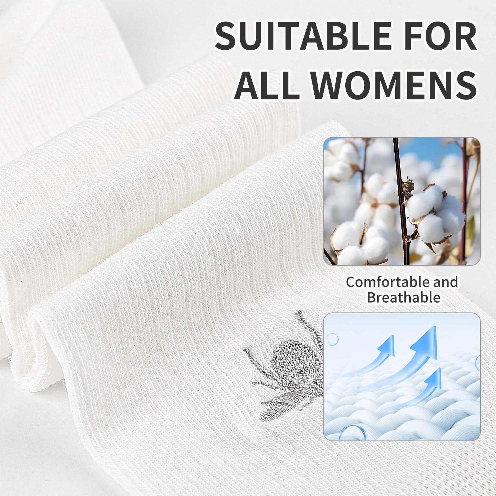 Knee High 3 Pairs Bee White