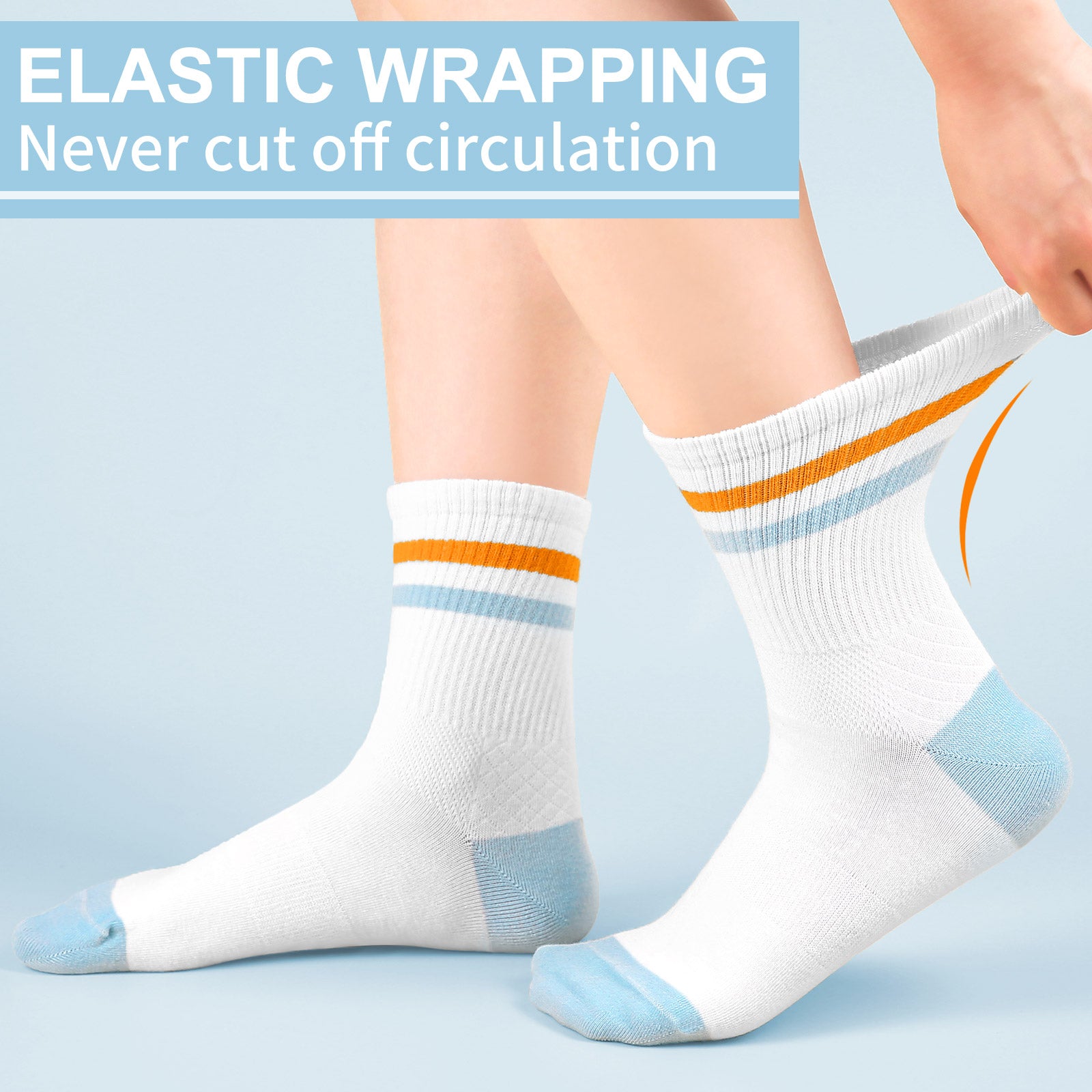Mini Crew  5 Pairs  Stripe  Orange