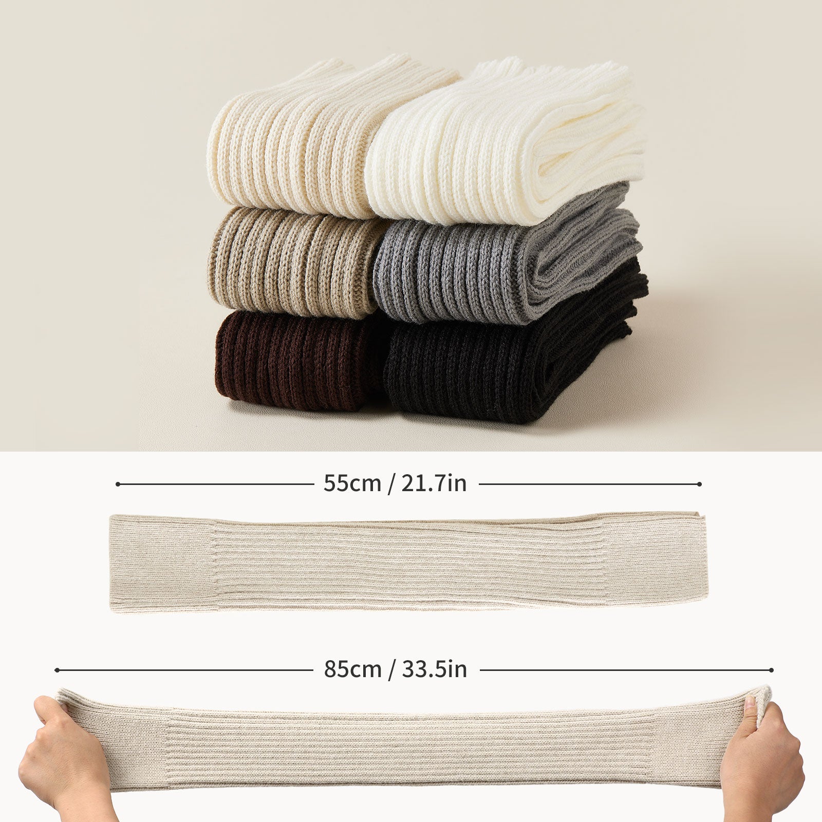 Stirrup Leg Warmers Beige