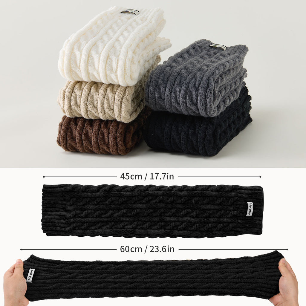 Cable Leg Warmers White&Black