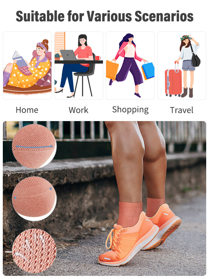 FGZ Womens Socks Thin Ankle Socks Soft Cotton Lightweight Breathable 5 Pairs(Multicolor02,5-9)