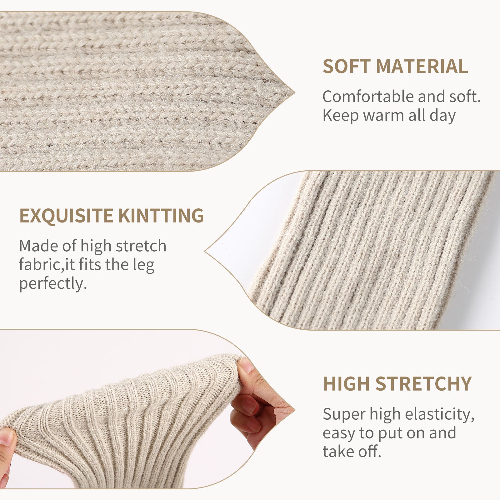 Stirrup Leg Warmers Beige