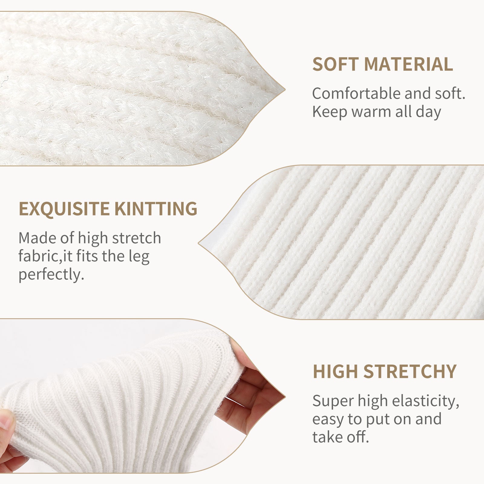 Stirrup Leg Warmers White