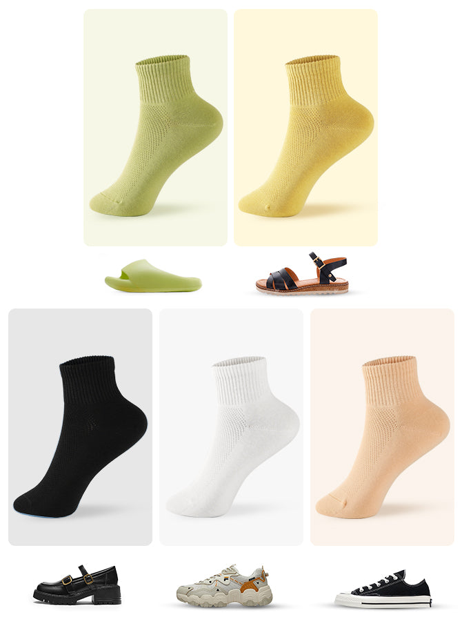 FGZ Womens Socks Thin Ankle Socks Soft Cotton Lightweight Breathable 5 Pairs(Multicolor01,5-9)