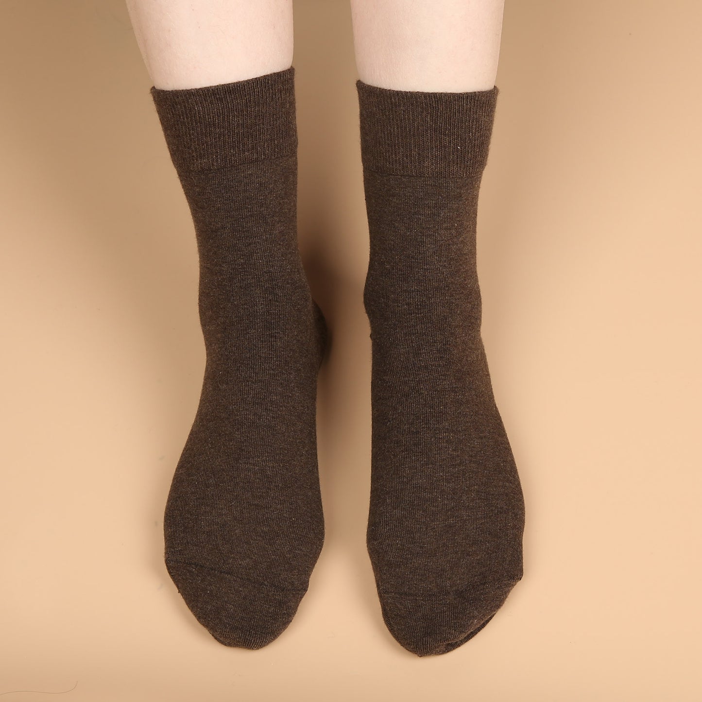 Crew Socks 5 Pairs,Dark Brown