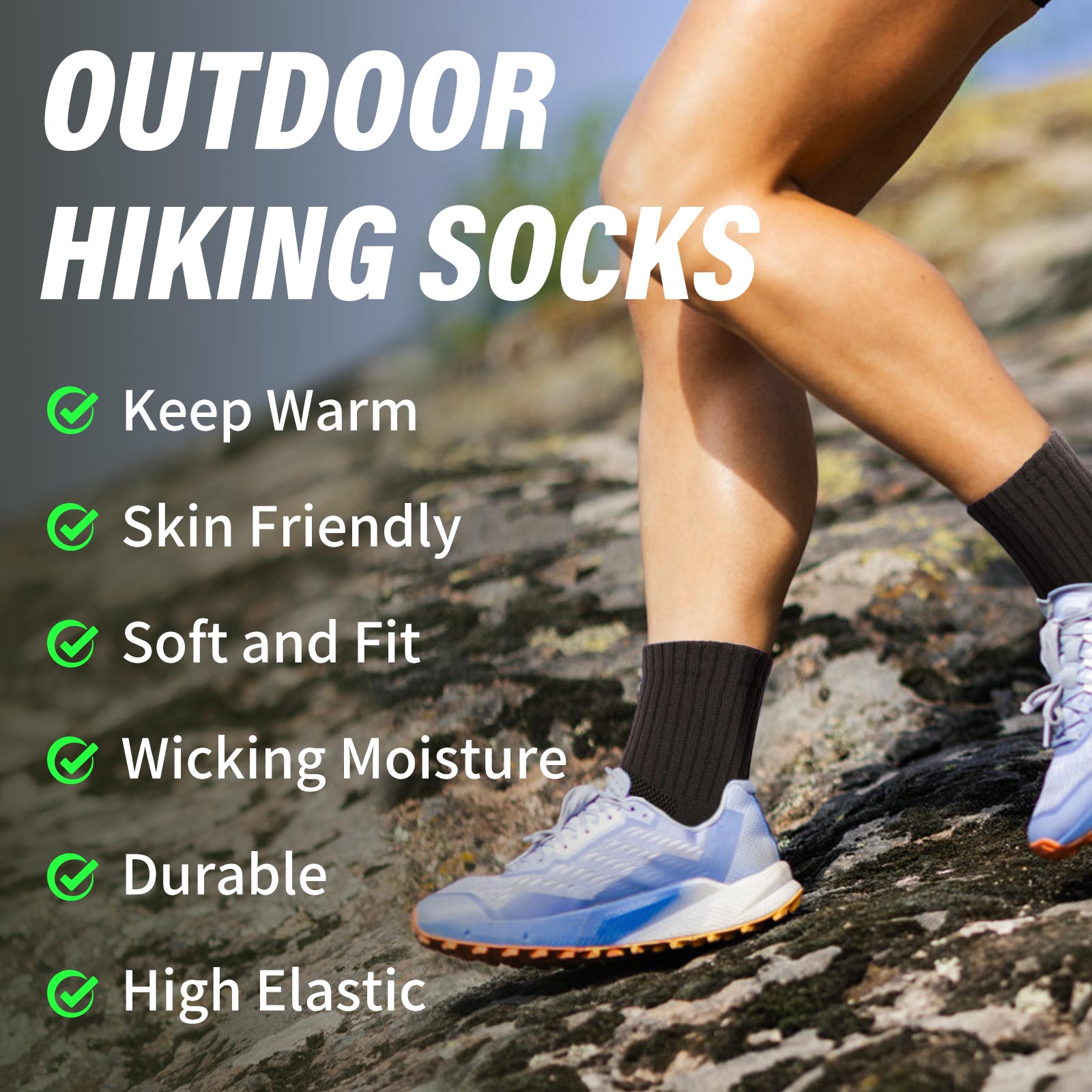 Crew  5 Pairs  Multicolor Hiking