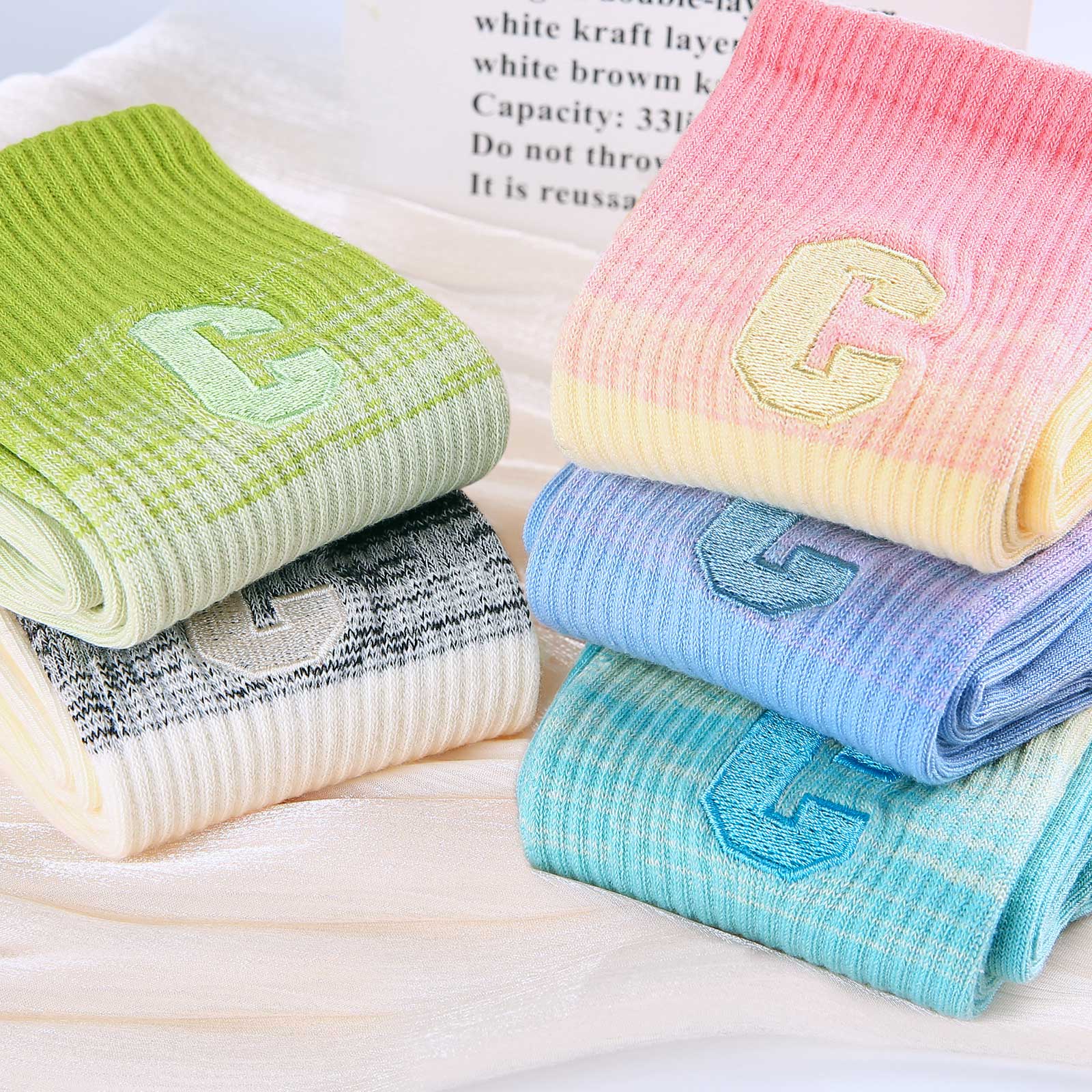 Crew  5 Pairs  Gradient Color