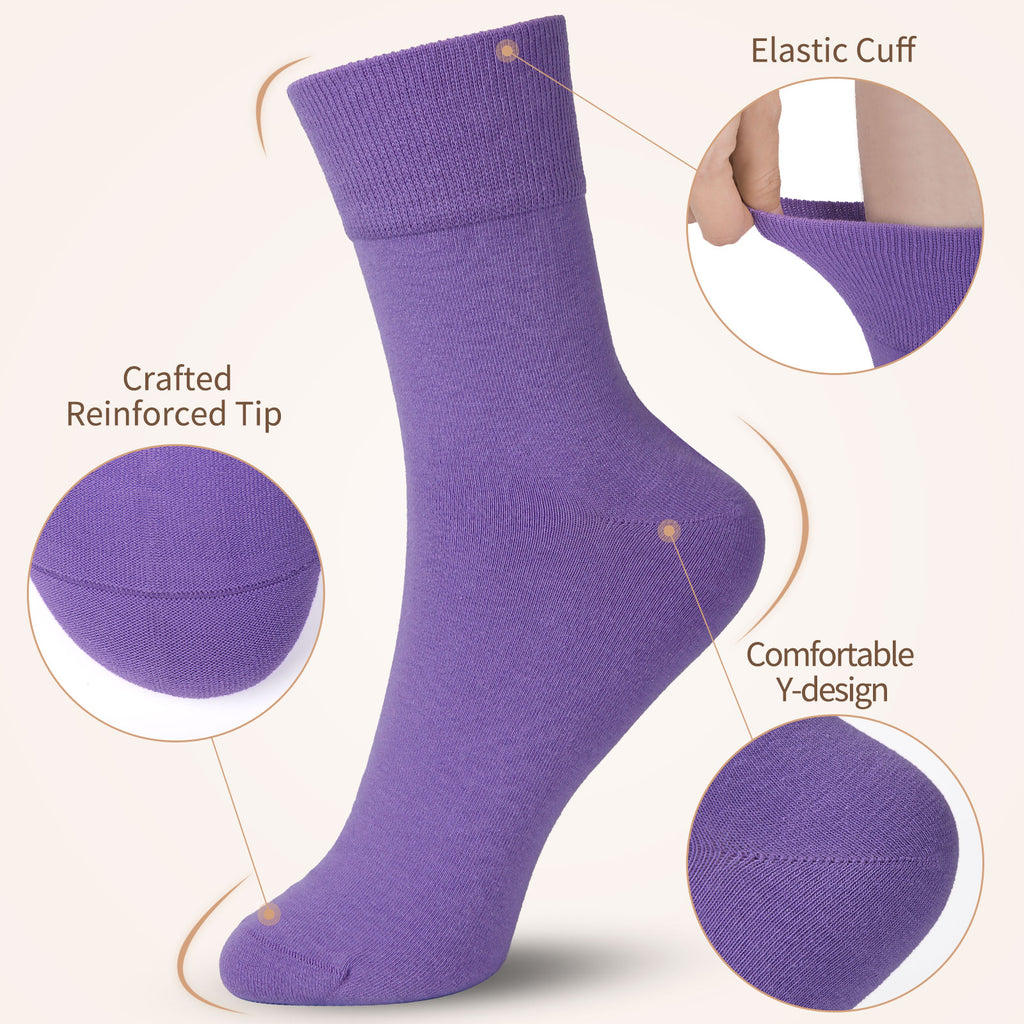 Crew  5 Pairs  Light Purple