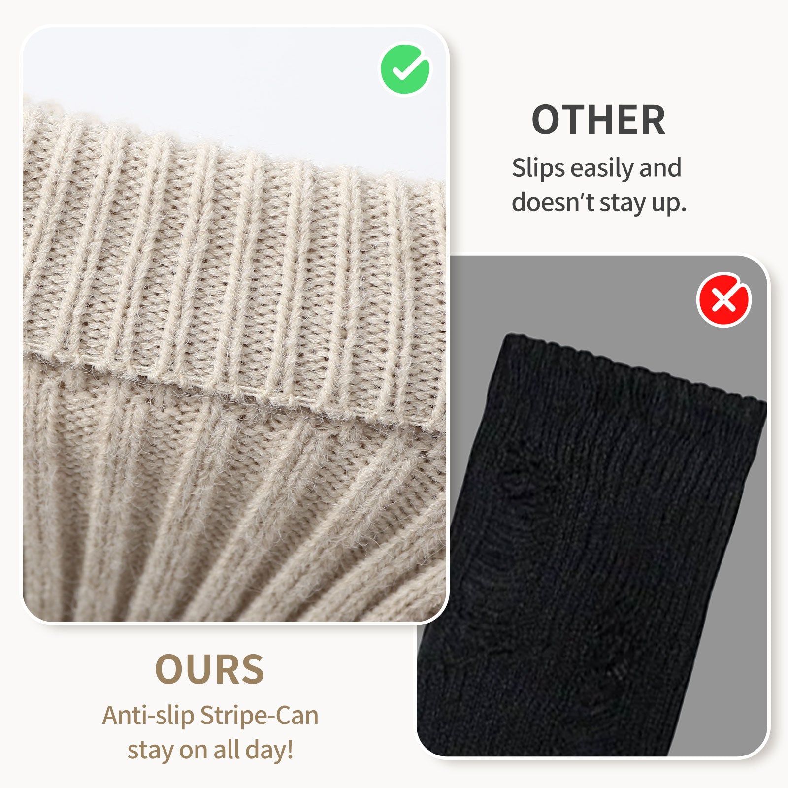 Stirrup Leg Warmers Beige