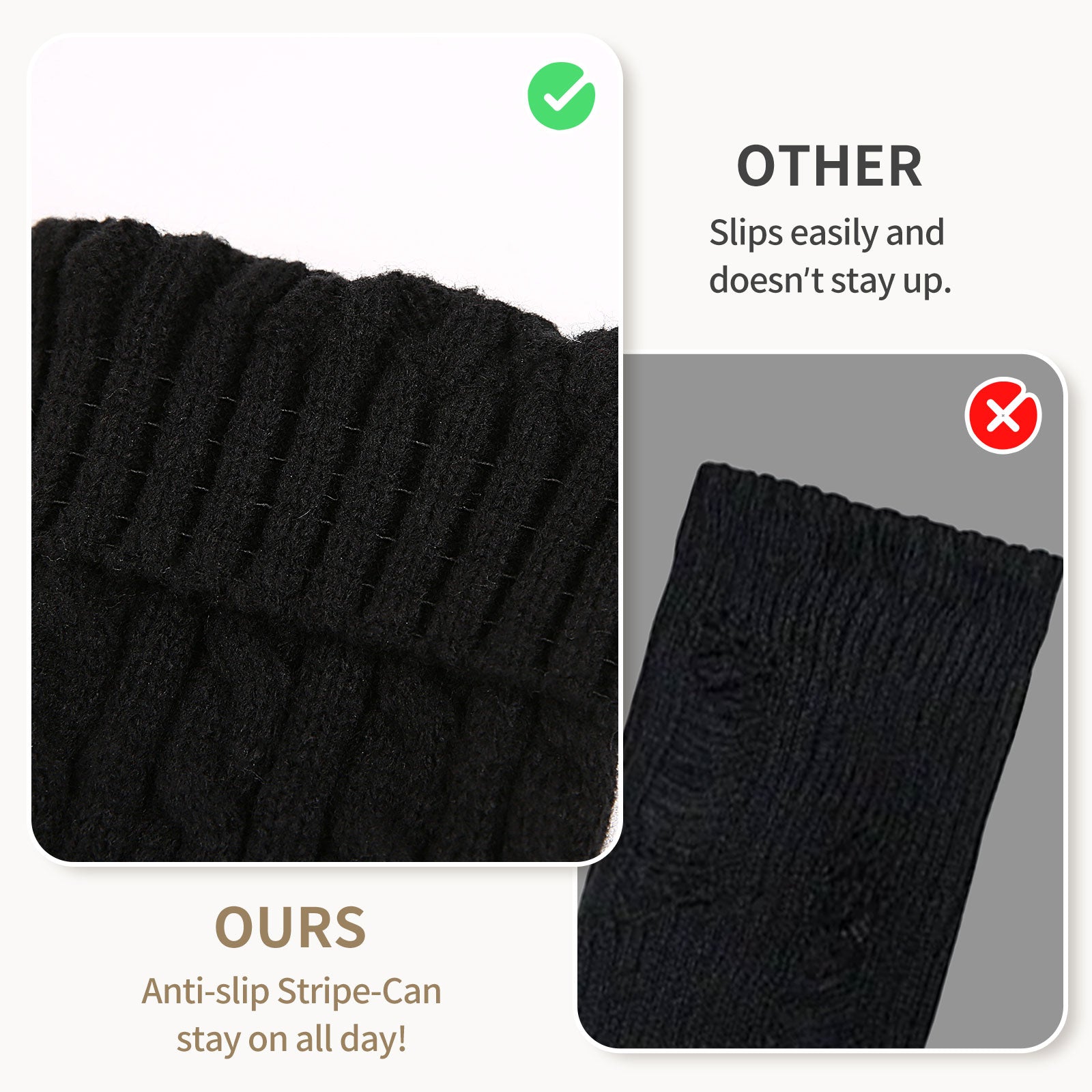 Cable Leg Warmers White&Black