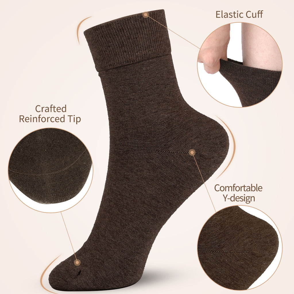 Crew  5 Pairs  Dark Brown