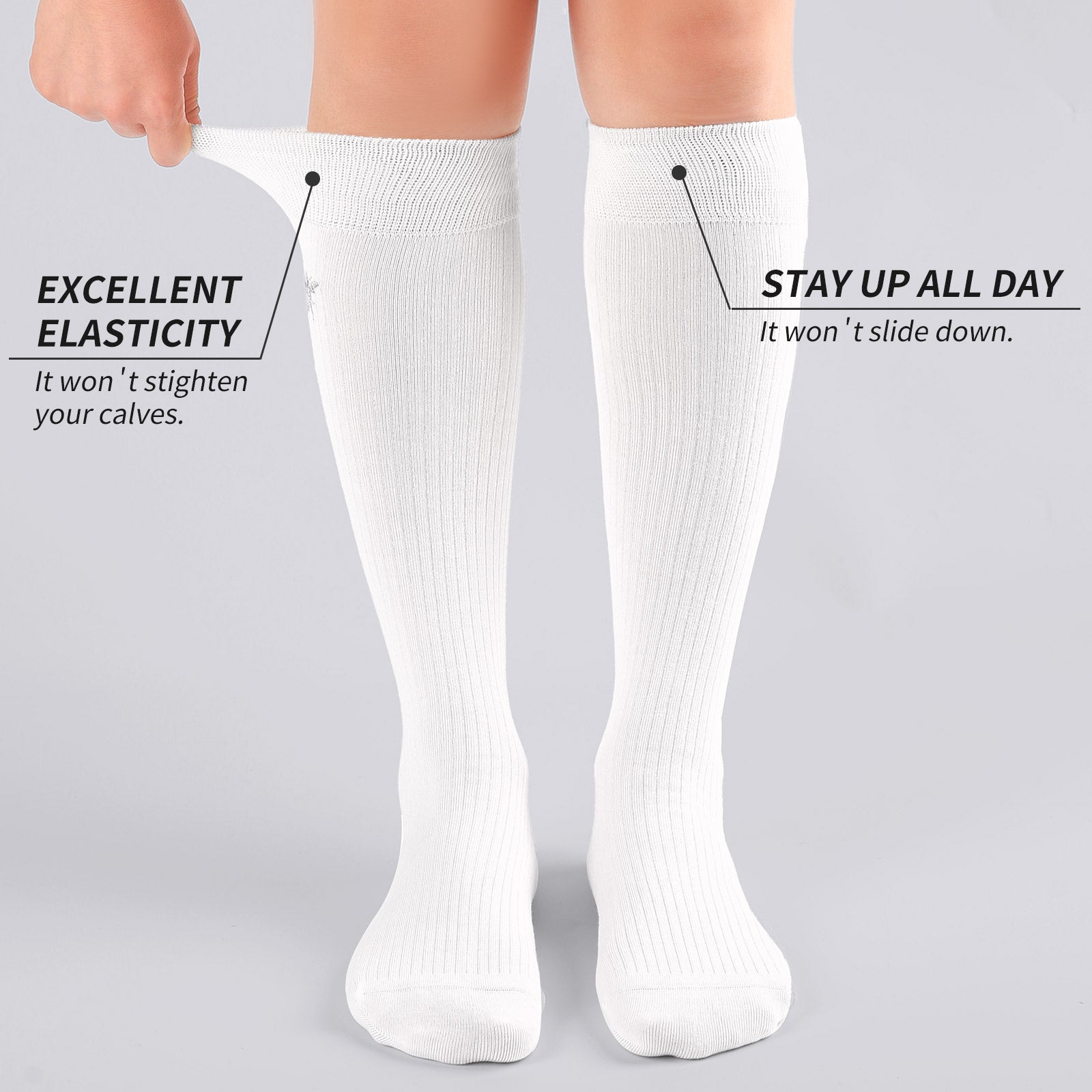 Knee High 3 Pairs Bee White