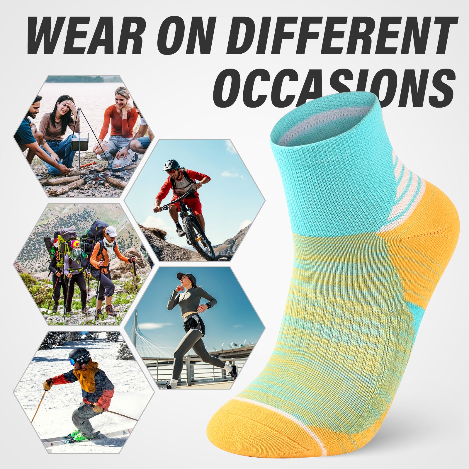 Mini Crew  5 Pairs  Multicolor Hiking