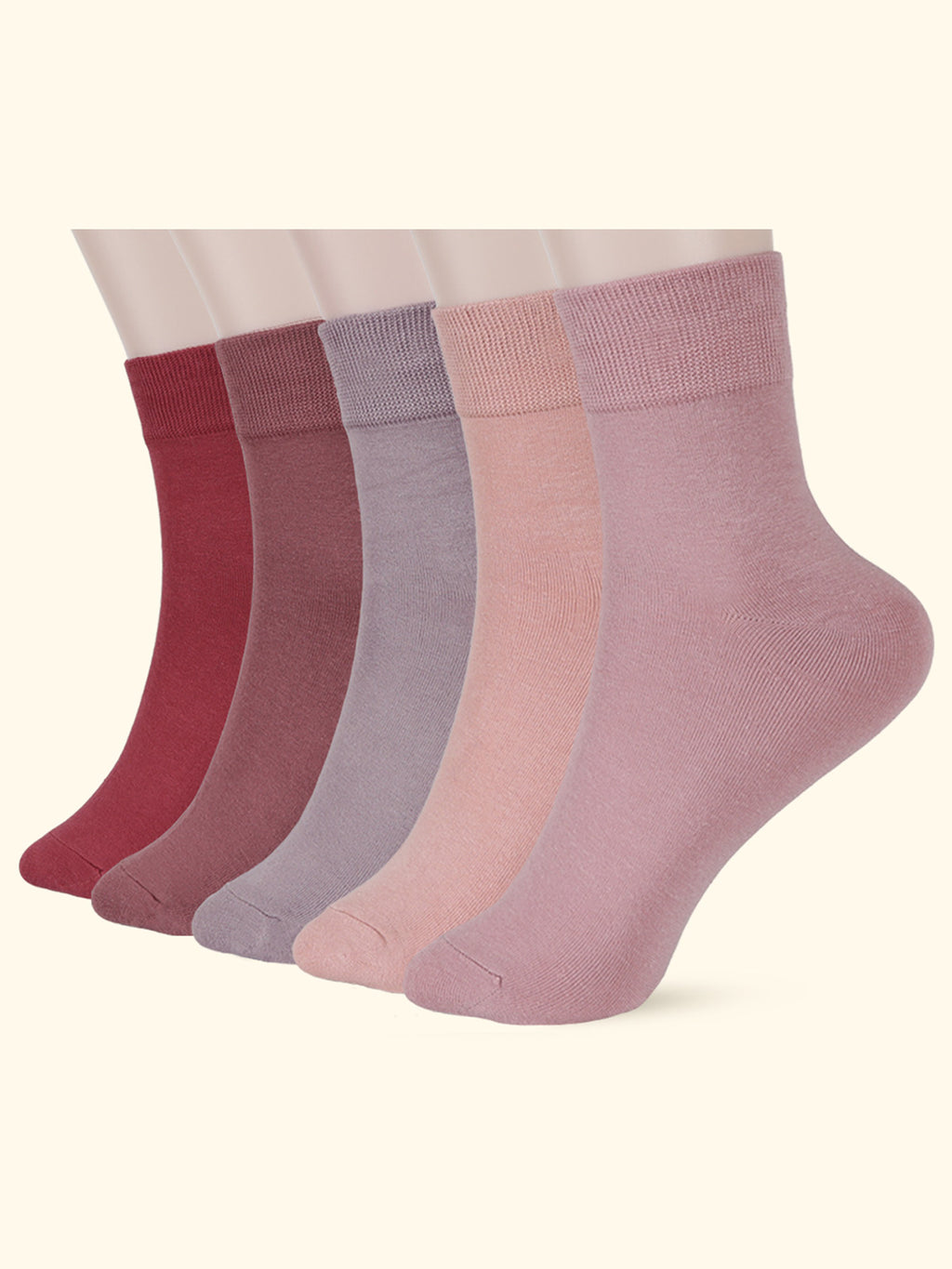 Crew  5 Pairs  Pink&Purple