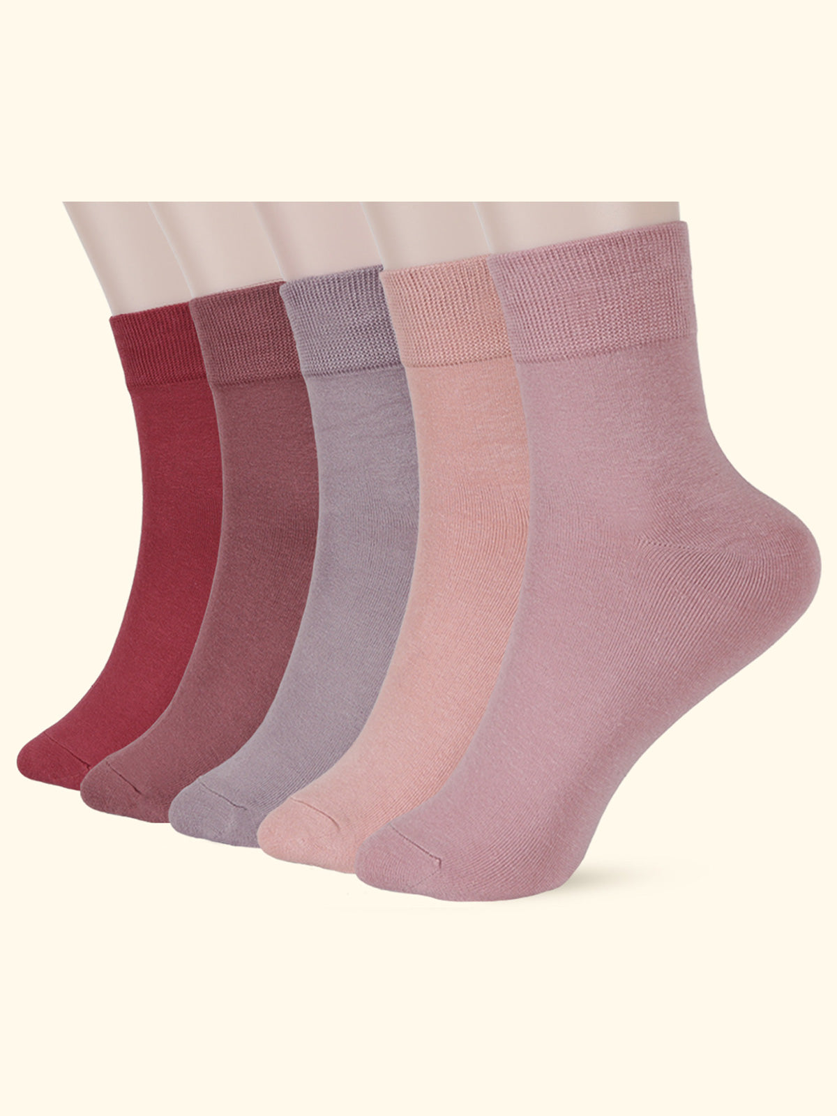 Crew  5 Pairs  Pink&Purple