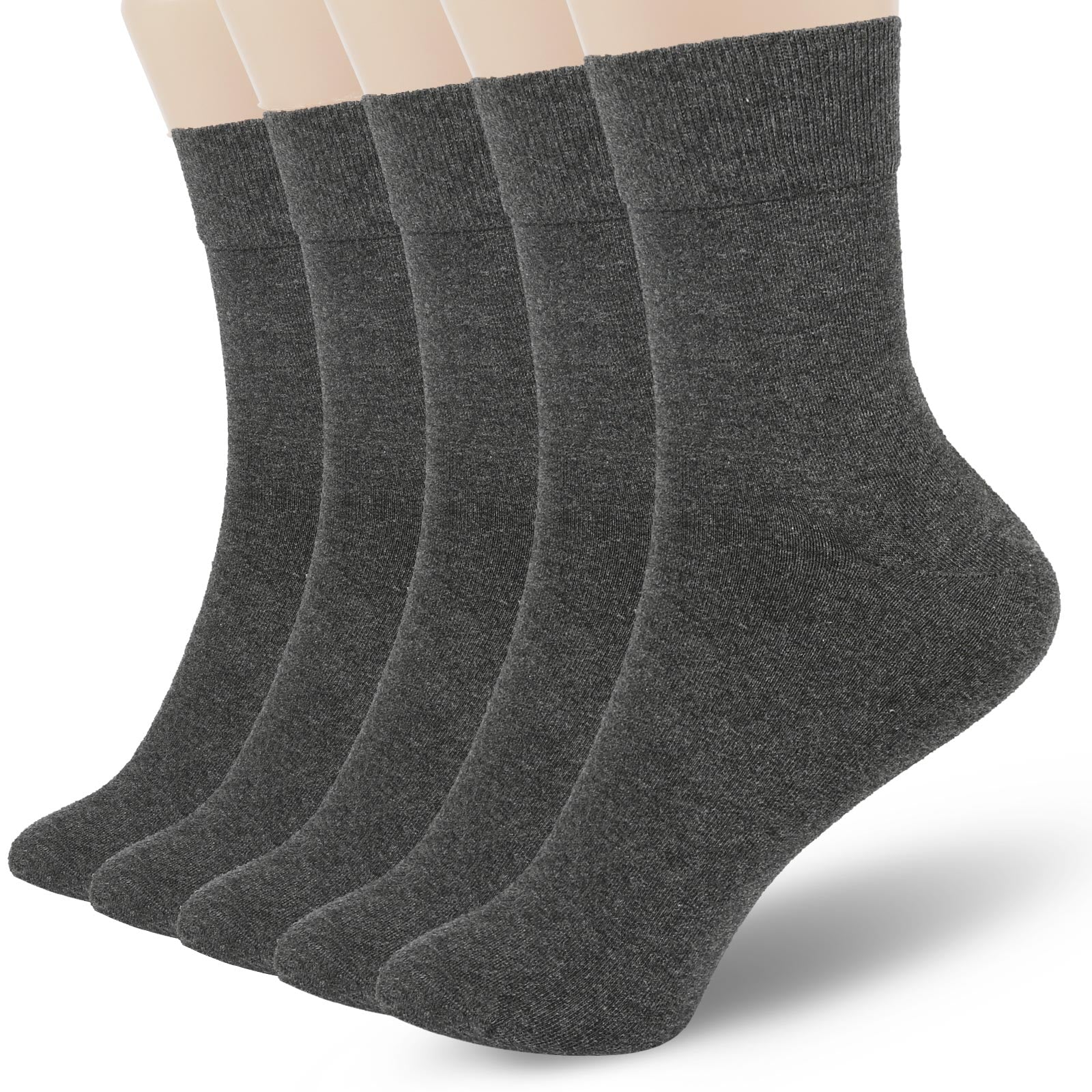 Crew  5 Pairs  Dark Grey