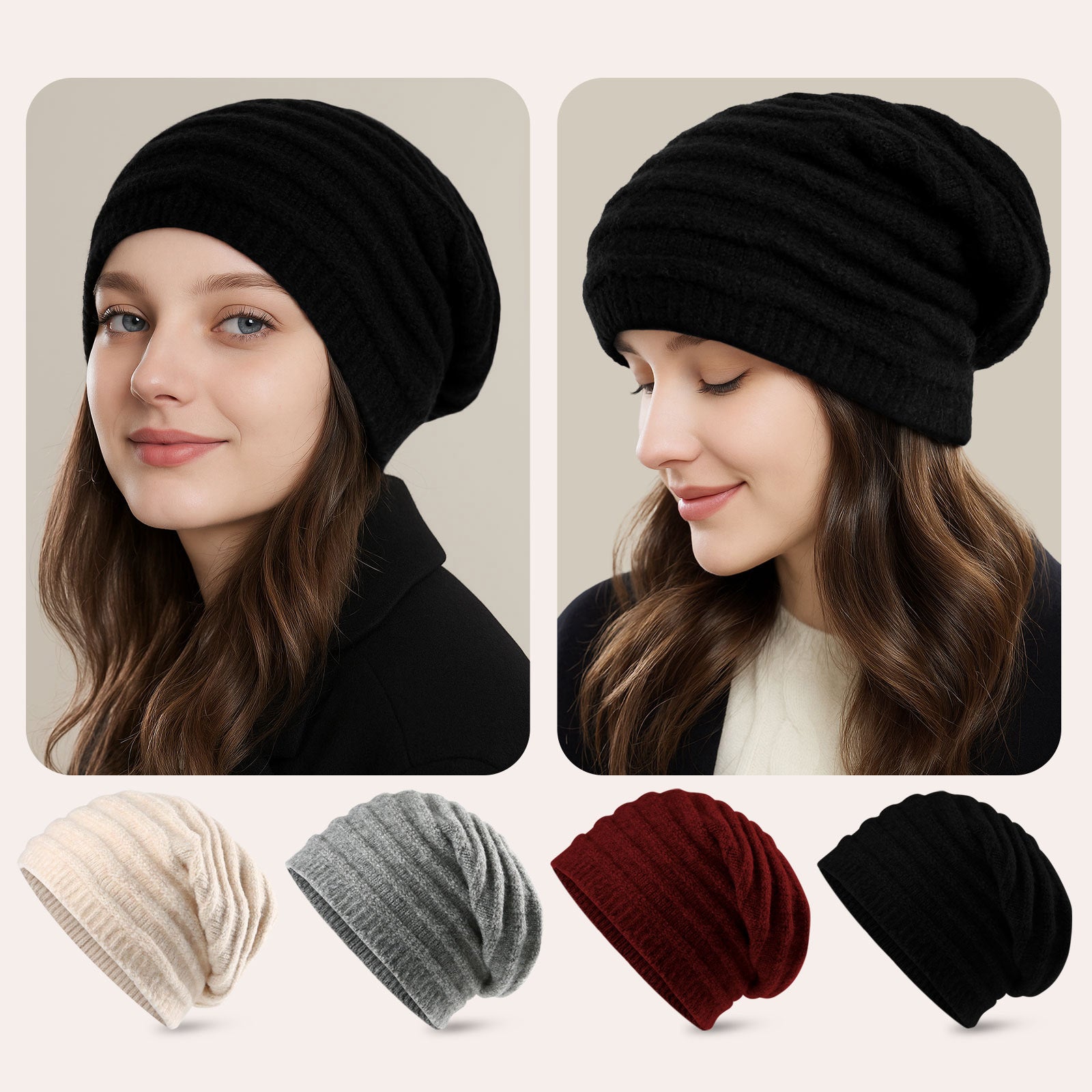 Wool Blend Knit Hat