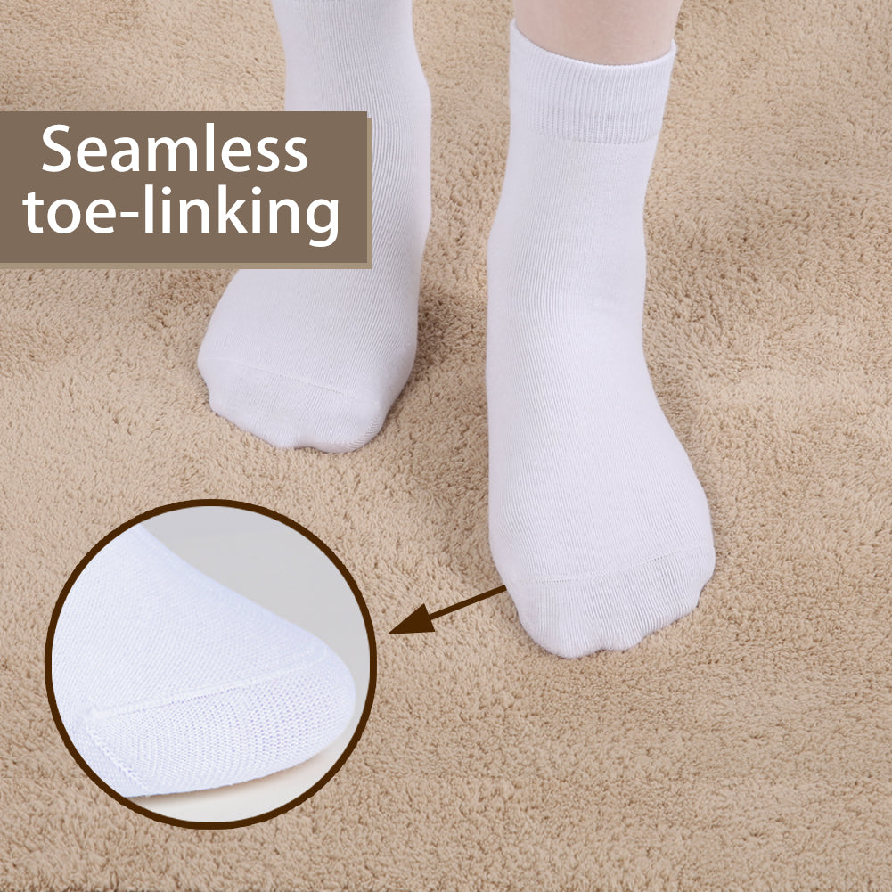 FGZ Women Thin Cotton Socks 5 Pairs，White  (5-9) (9-11)