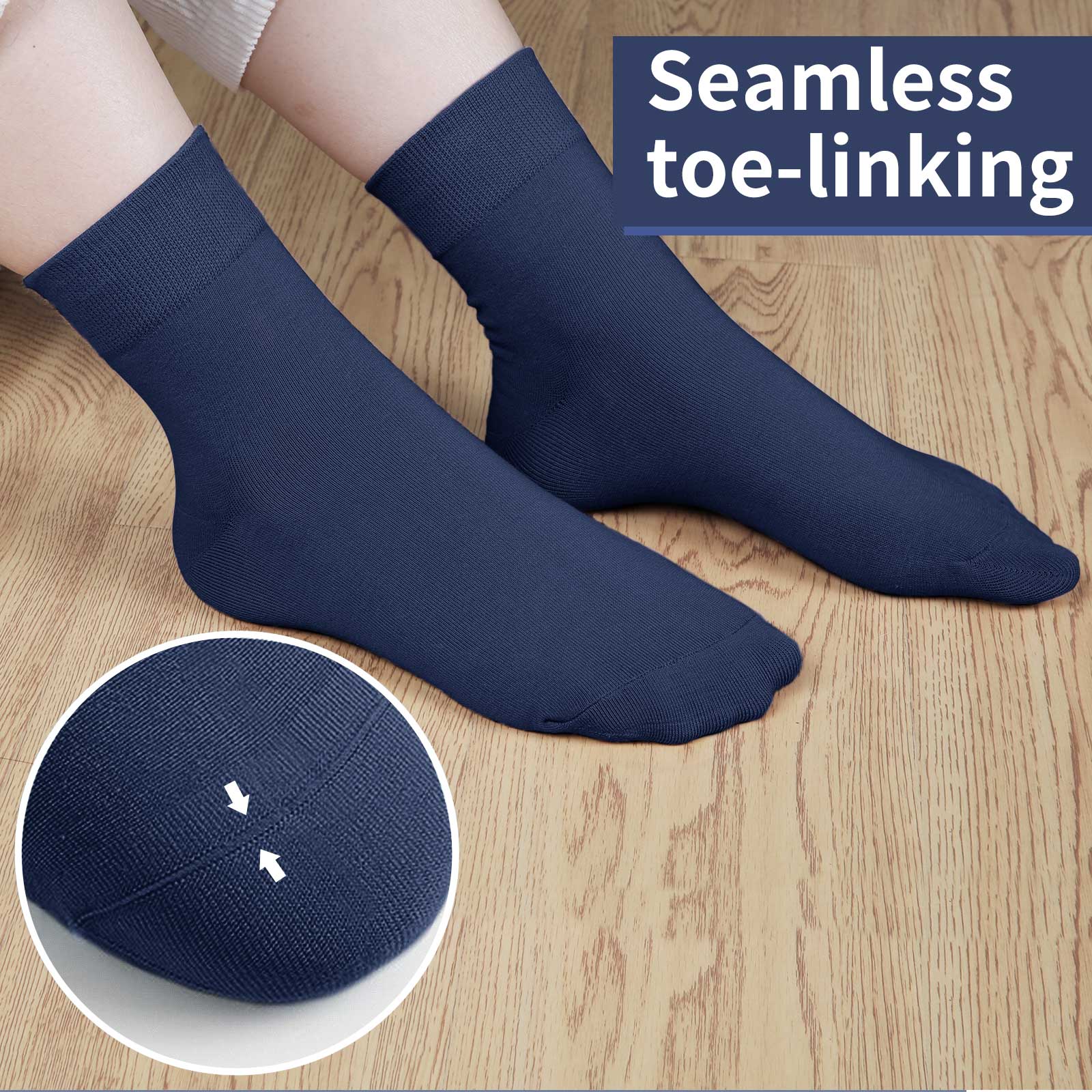 Crew  5 Pairs  Navy Blue