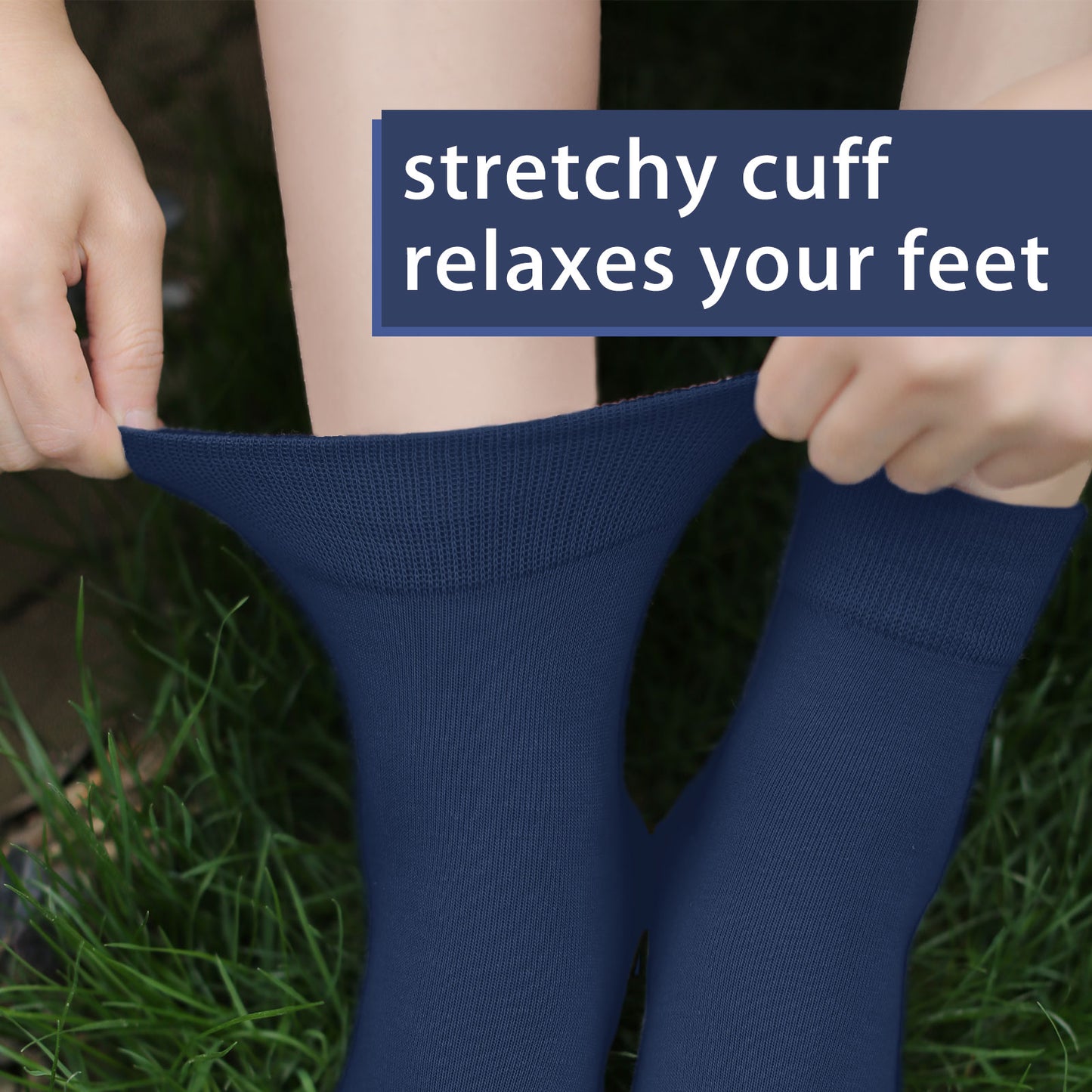 FGZ Women Thin Cotton Socks 5 Pairs，Navy Blue  (5-9) (9-11)