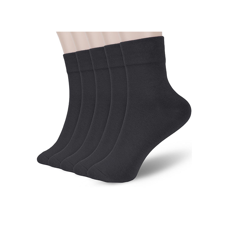 FGZ Women Thin Cotton Socks 5 Pairs，Grey  (5-9) (9-11)
