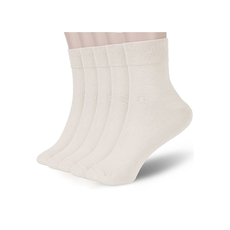 FGZ Women Thin Cotton Socks 5 Pairs，Md Beige  (5-9) (9-11)